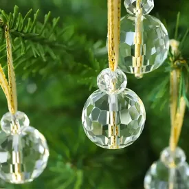 12-Pieces: Multicolor Crystal Glass Christmas Balls Ornaments