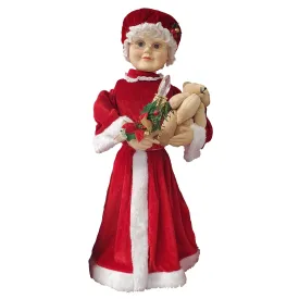 24" Animated Mrs. Claus with Lighted Candle