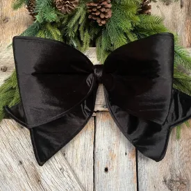 24" Black Velvet Bow, Farrisilk Bow