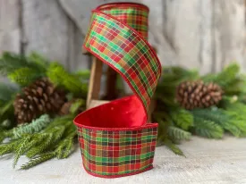 2.5" Christmas Pixie Plaid, Farrisilk Ribbon