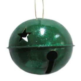 3.5'' Metallic Sparkle Bell Ornament in Deep Green | FY