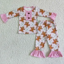 6 A1-27 girl gingerbread man christmas pajamas sets-promotion 2023.11.18