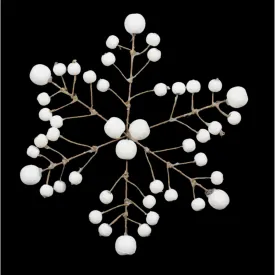 7" Wire and Wood Snowflake Ornament in White | TA