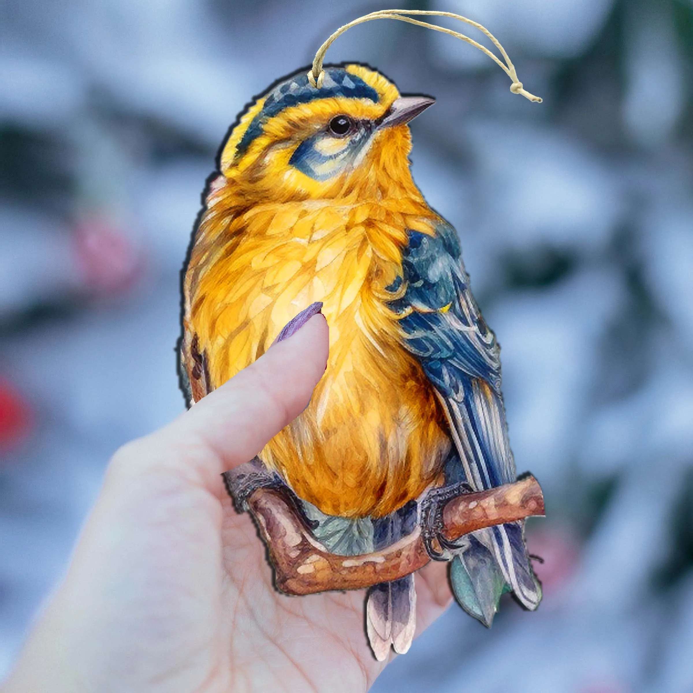 Alaskan Forest Bird Wooden Ornaments by G.Debrekht - Wildlife Holiday Décor - 8710005-4