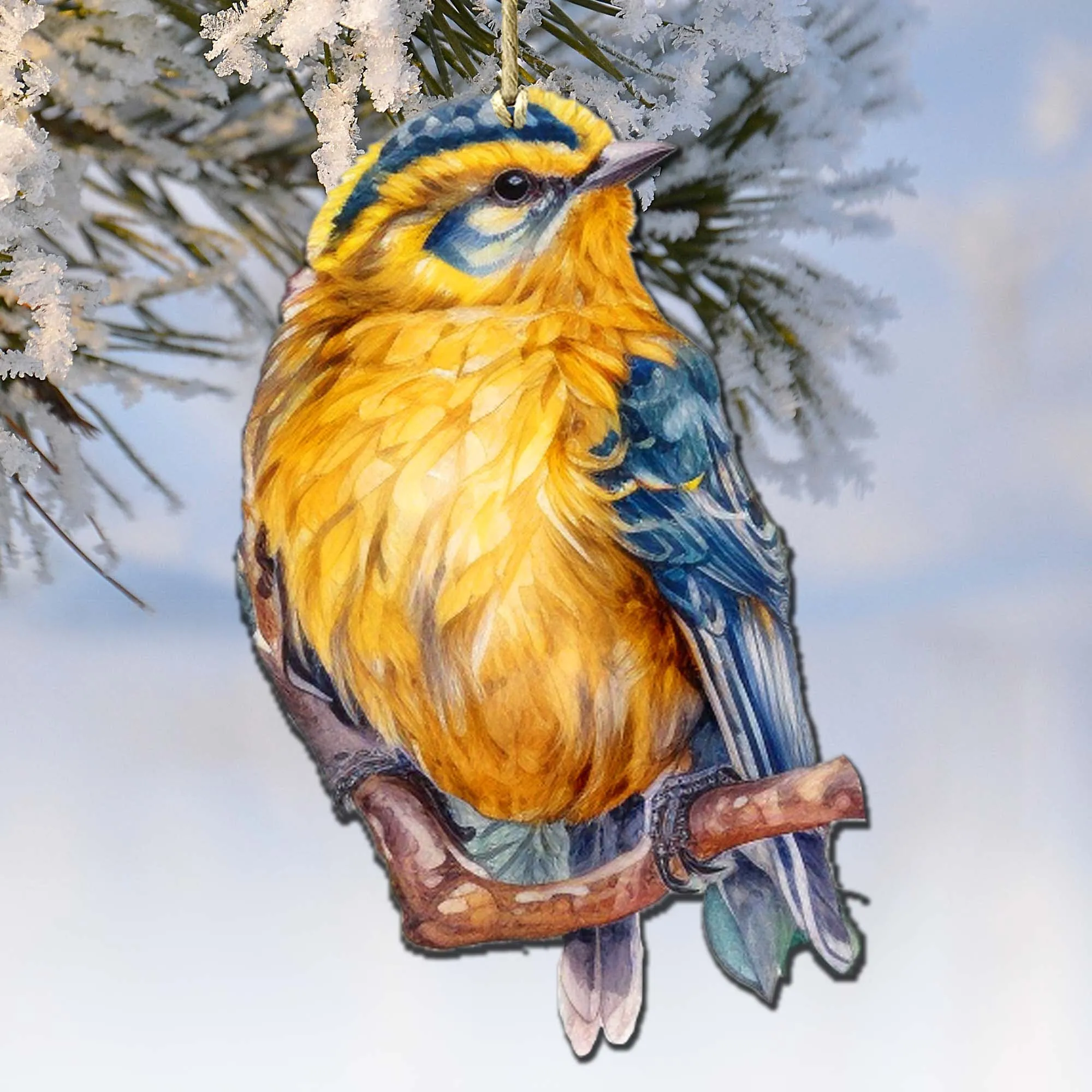 Alaskan Forest Bird Wooden Ornaments by G.Debrekht - Wildlife Holiday Décor - 8710005-4