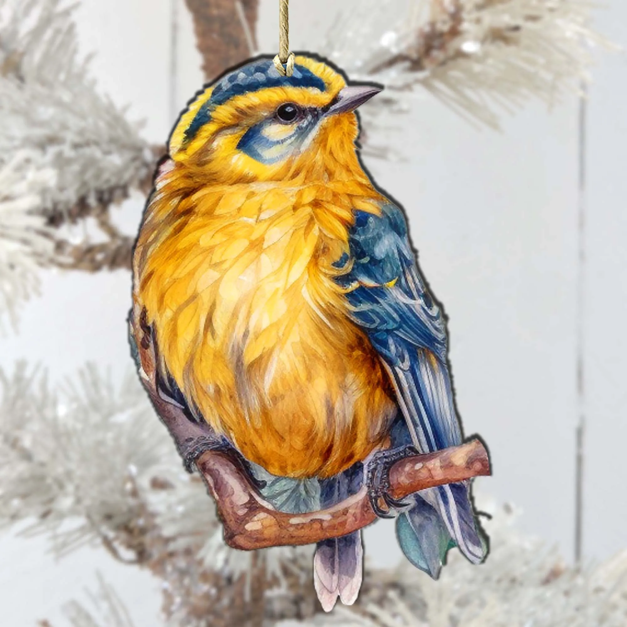 Alaskan Forest Bird Wooden Ornaments by G.Debrekht - Wildlife Holiday Décor - 8710005-4