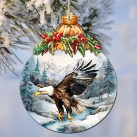 Alaskan Graceful Eagle Wooden Ornaments by G.Debrekht - Wildlife Holiday Décor - 870030