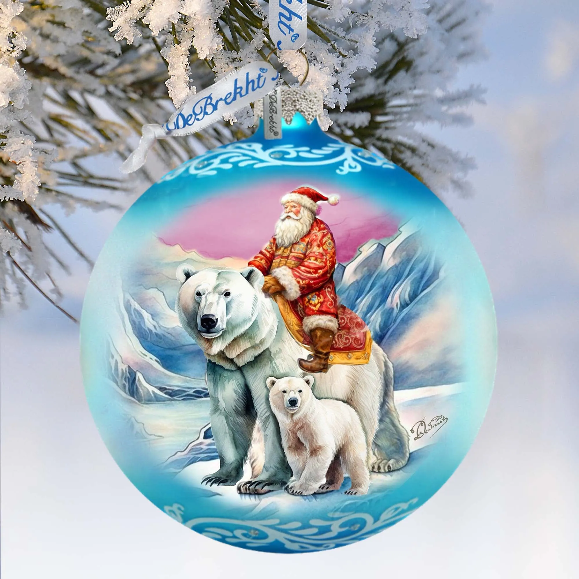 Arctic Adventurer Lg Glass Ornament by G.Debrekht - Christmas Santa Snowman Décor - 73966