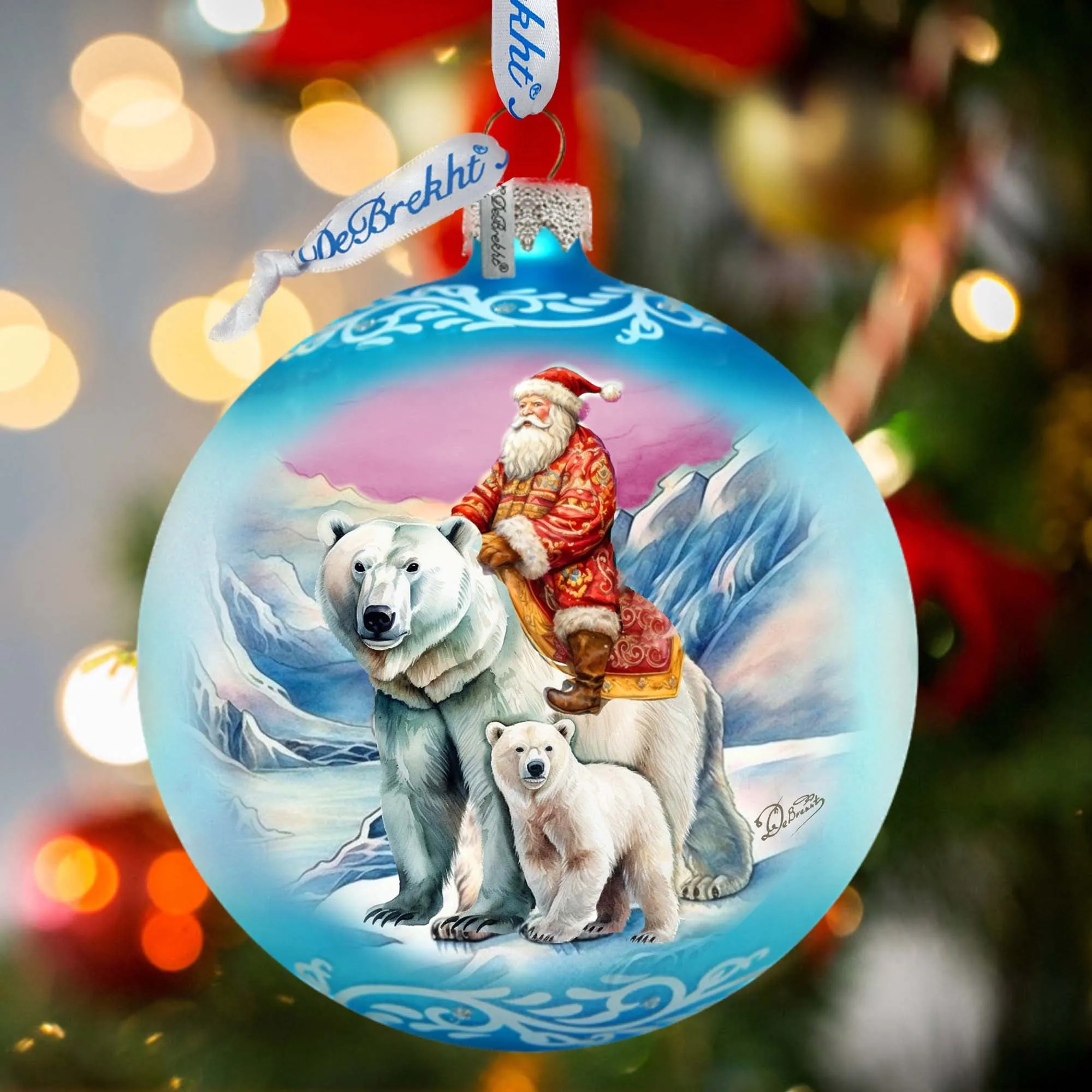 Arctic Adventurer Lg Glass Ornament by G.Debrekht - Christmas Santa Snowman Décor - 73966