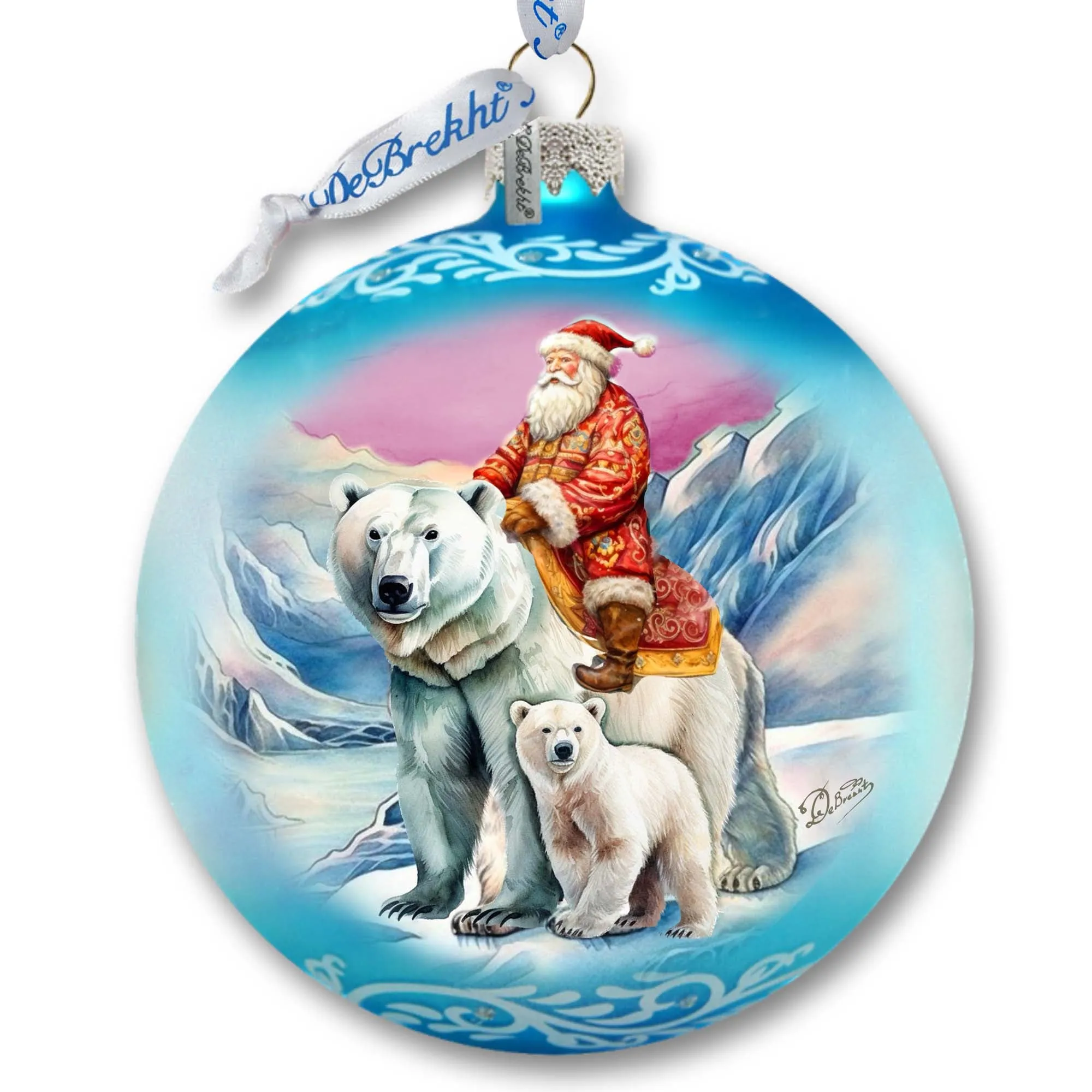 Arctic Adventurer Lg Glass Ornament by G.Debrekht - Christmas Santa Snowman Décor - 73966