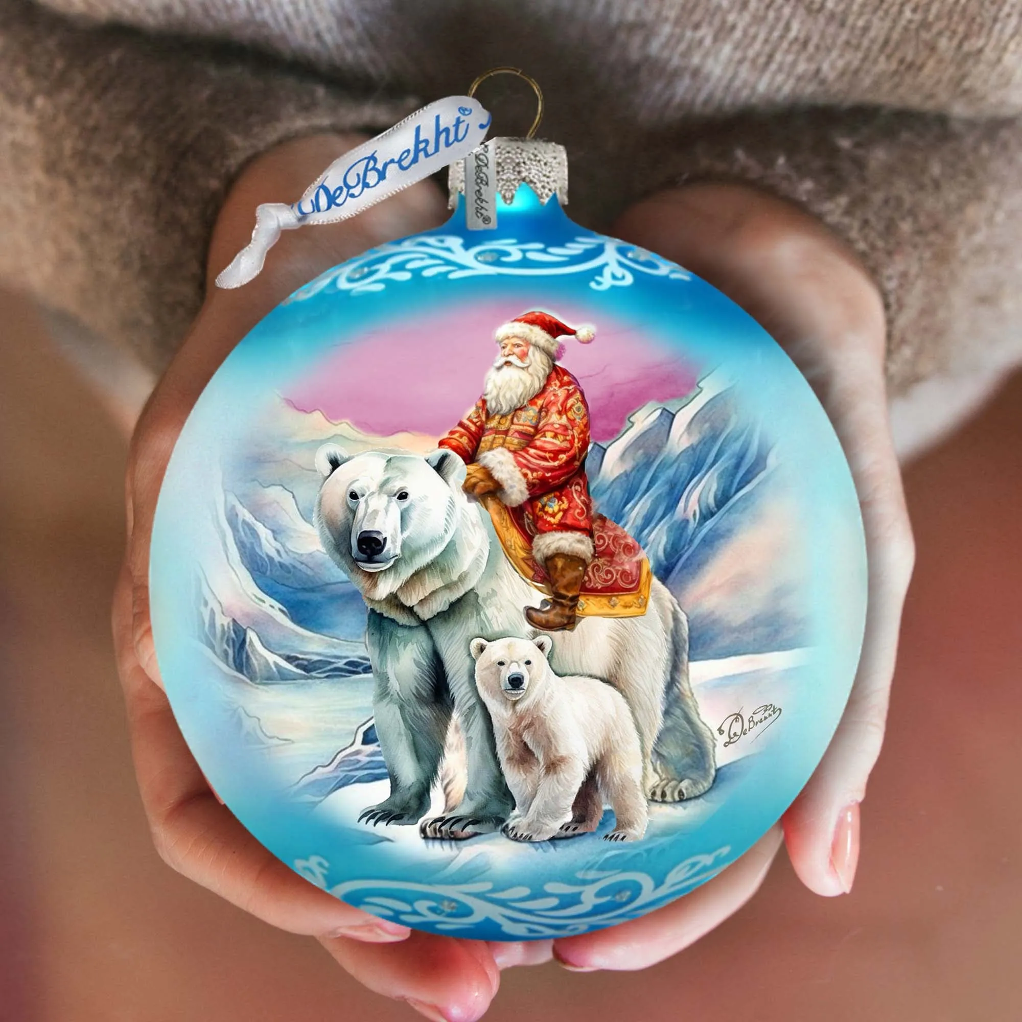 Arctic Adventurer Lg Glass Ornament by G.Debrekht - Christmas Santa Snowman Décor - 73966