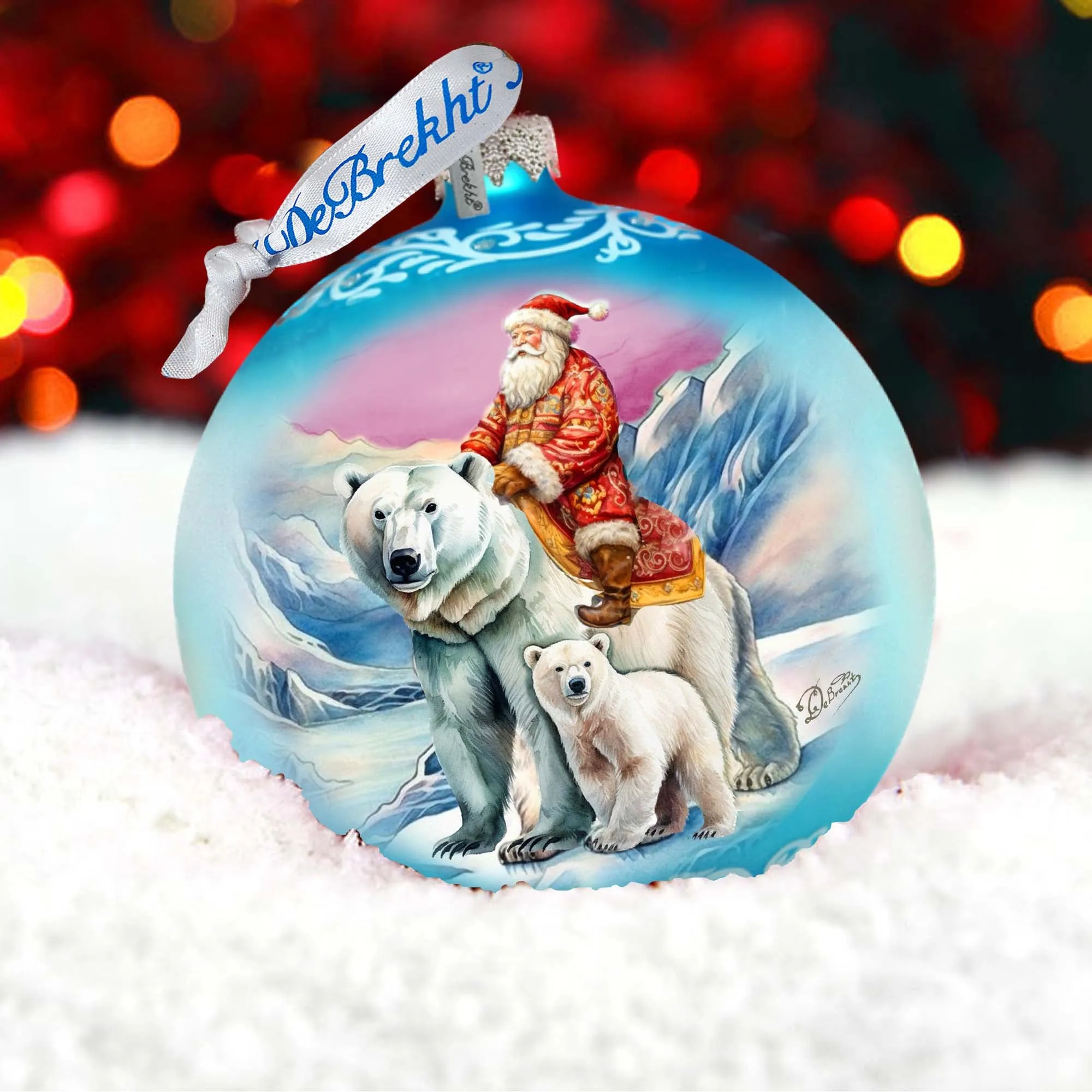 Arctic Adventurer Lg Glass Ornament by G.Debrekht - Christmas Santa Snowman Décor - 73966