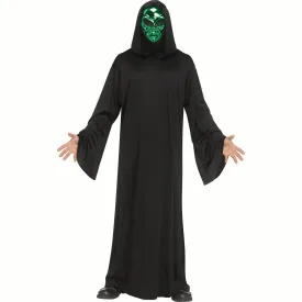 Area-51 Alien Costume for Adults, Hooded Black Robe