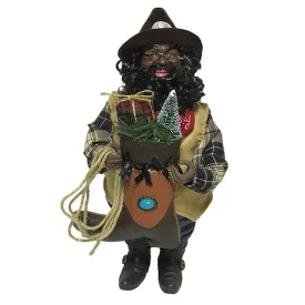 Black Cowboy Santa Claus Figurine