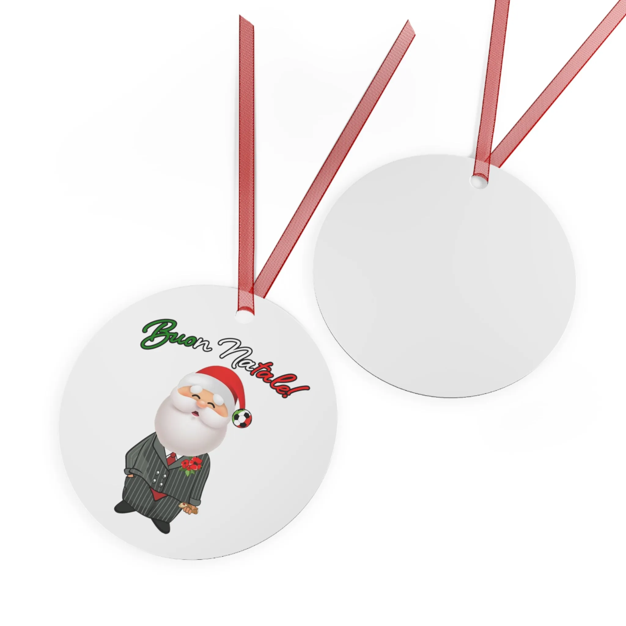 Buon Natale Santa - Metal Christmas Ornaments