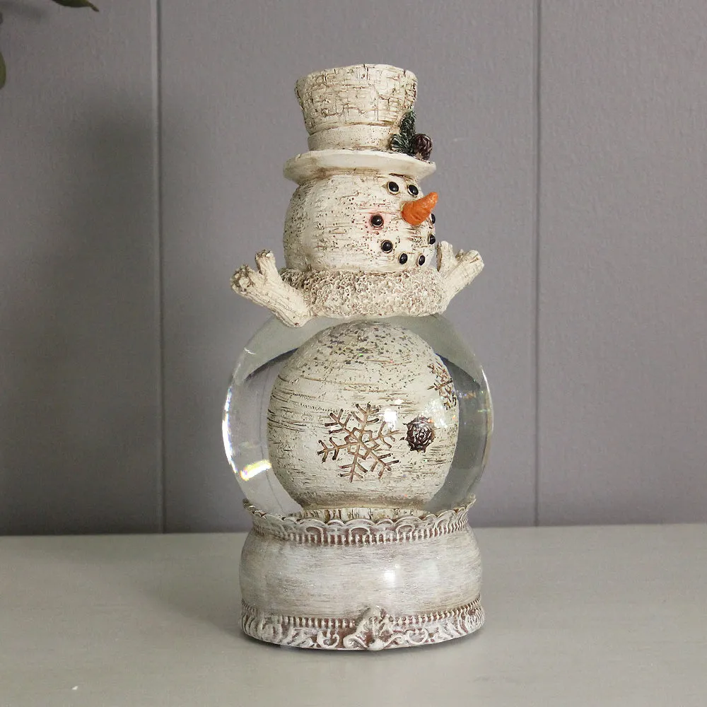 Christmas Musical Water Lantern Snowman Snowglobe with Swirling Confetti LED Light