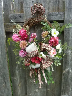 Front door wreath - Summer wreath - Spring Wreaths - Front door decor, French Country decor