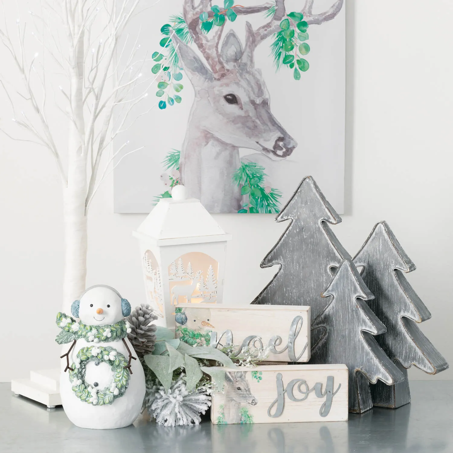 Galvanized Metal Christmas Tree Set