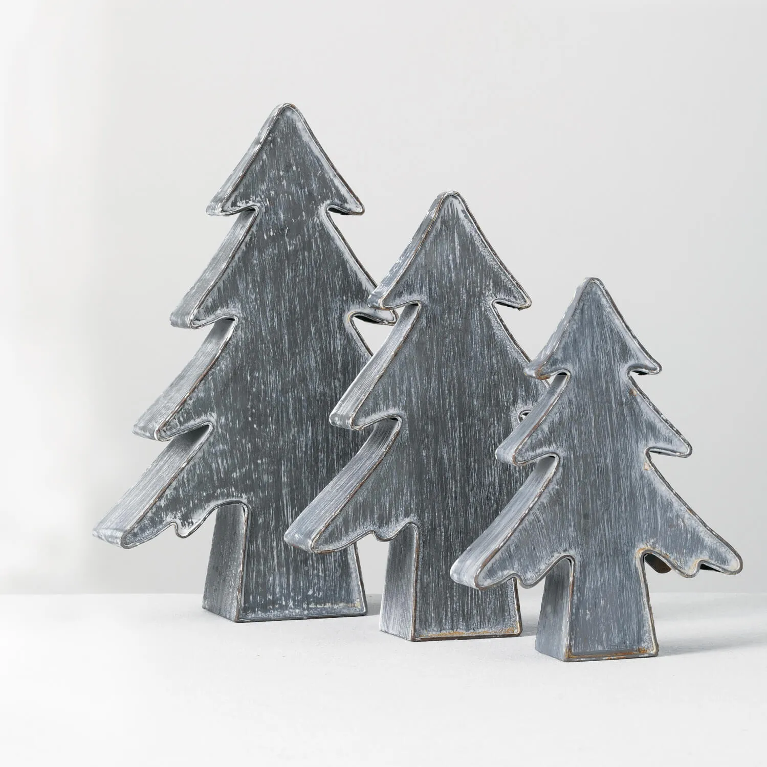 Galvanized Metal Christmas Tree Set