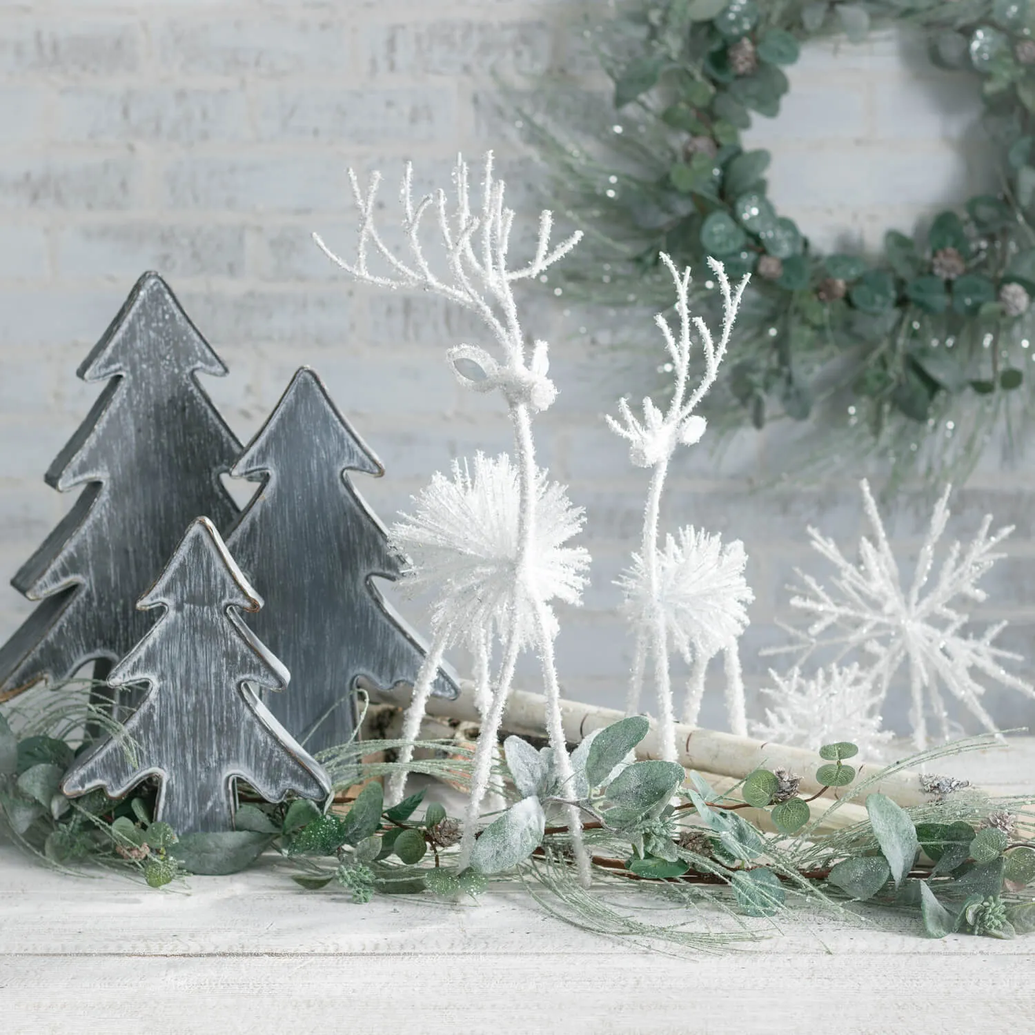 Galvanized Metal Christmas Tree Set