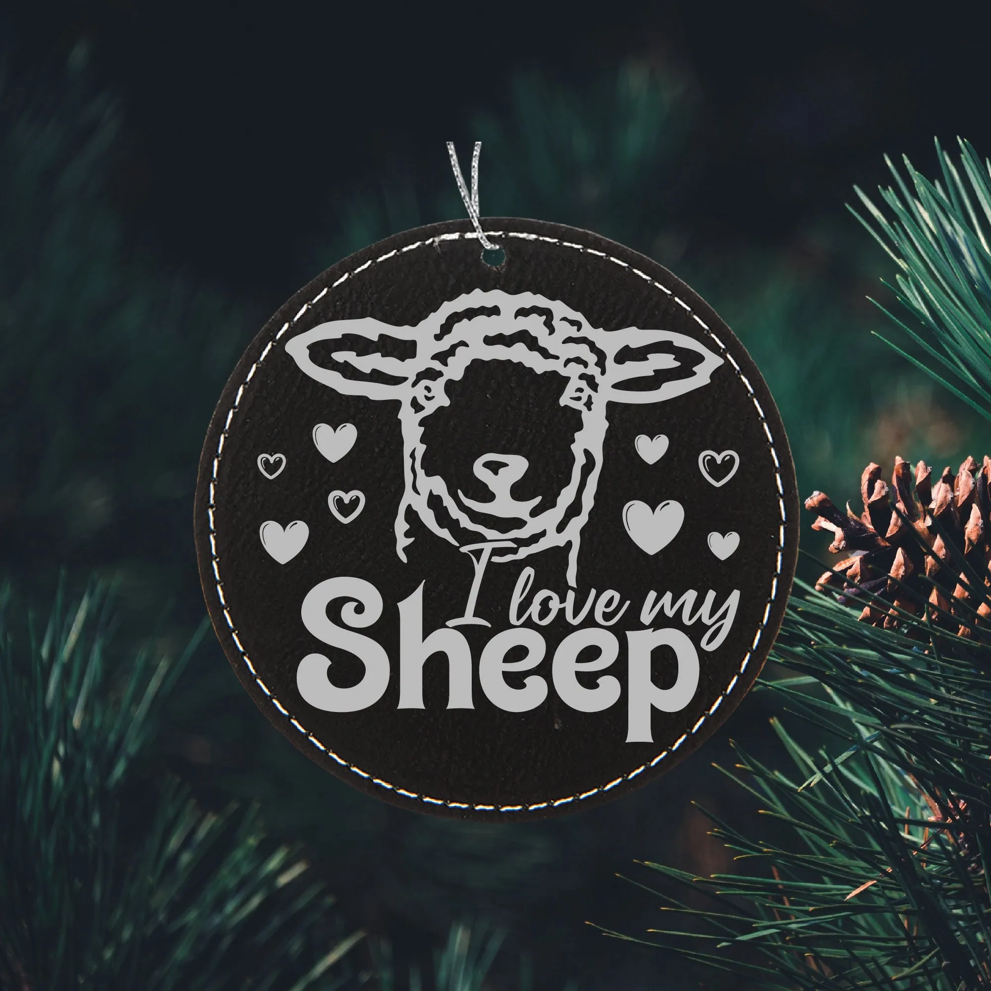 I Love My Sheep Christmas Ornament