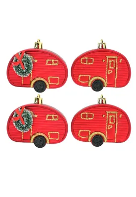 Landmark 2piece Hanging Car Shaped 7cm with Christmas Decor - Red (YRC23-8000)