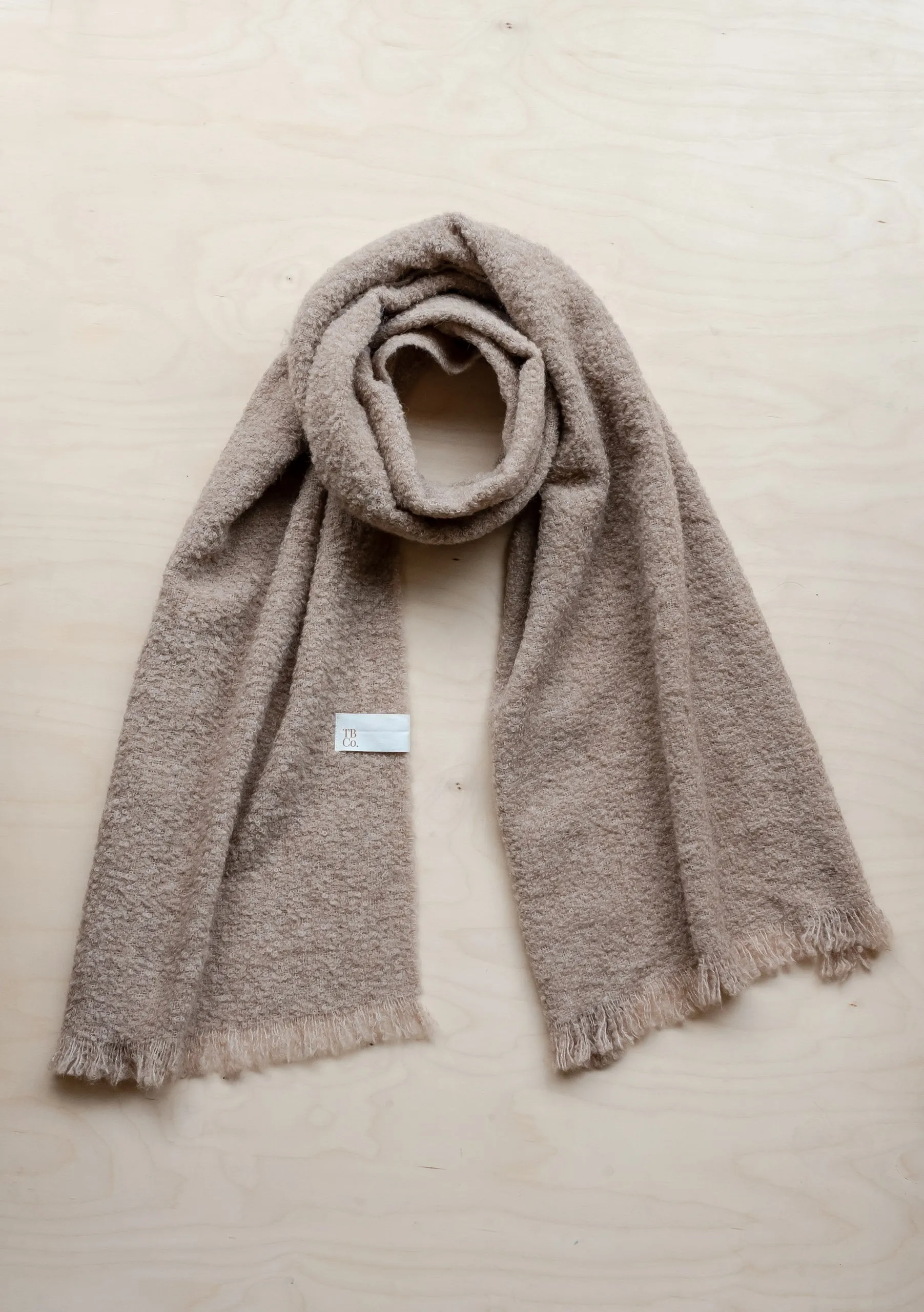 Men's Alpaca Oversized Scarf in Oatmeal