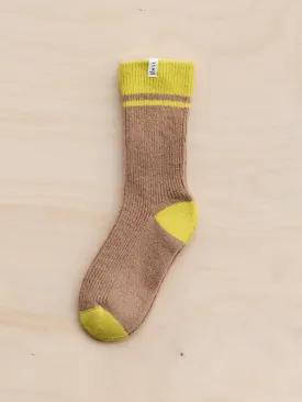 Merino striped socks in camel