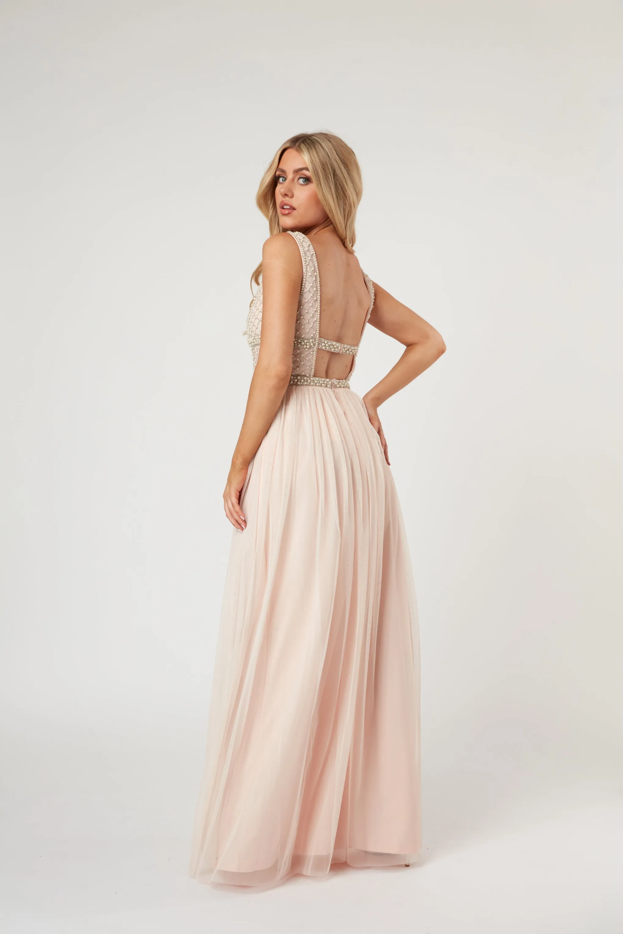 Myla Nude Embellished Maxi Dress