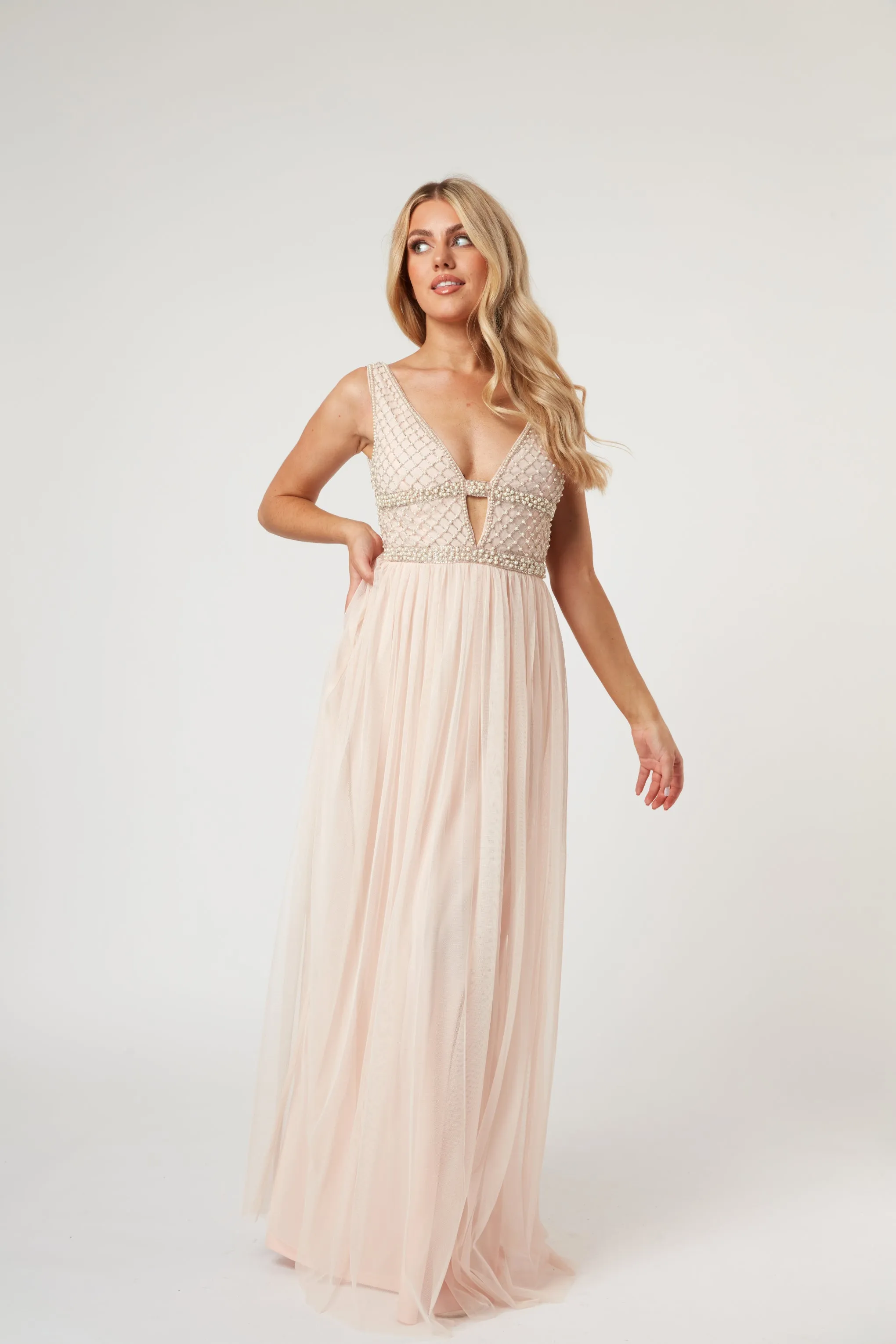 Myla Nude Embellished Maxi Dress