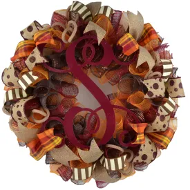 Thanksgiving Wreaths | Fall Monogram Door Wreath : F2