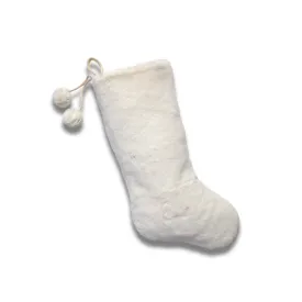 The Creamy Dreamy Plush Stocking with Plush Pom Poms